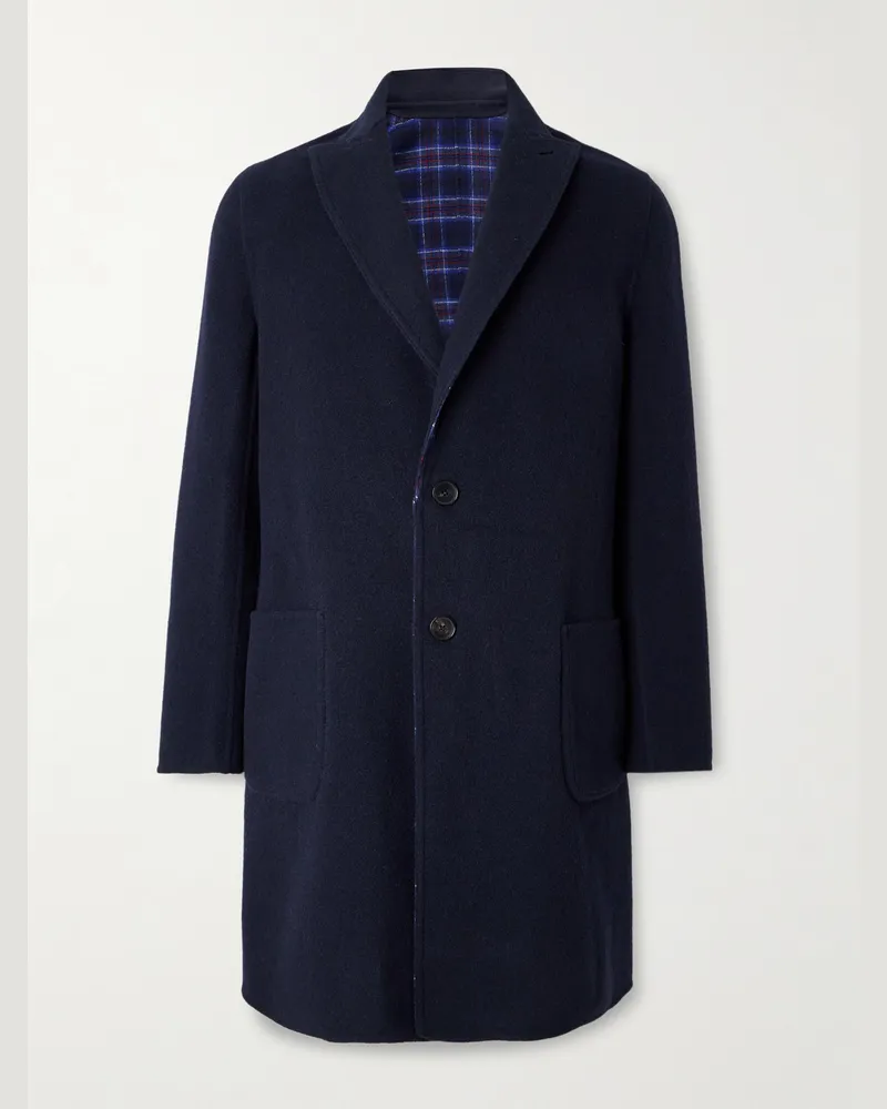 Etro Wende-Mantel aus Filz aus einer Wollmischung Blau