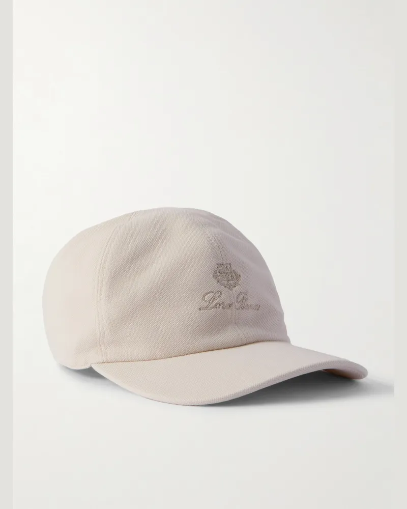 Loro Piana Baseballkappe aus Baumwoll-Piqué mit Logostickerei Neutral