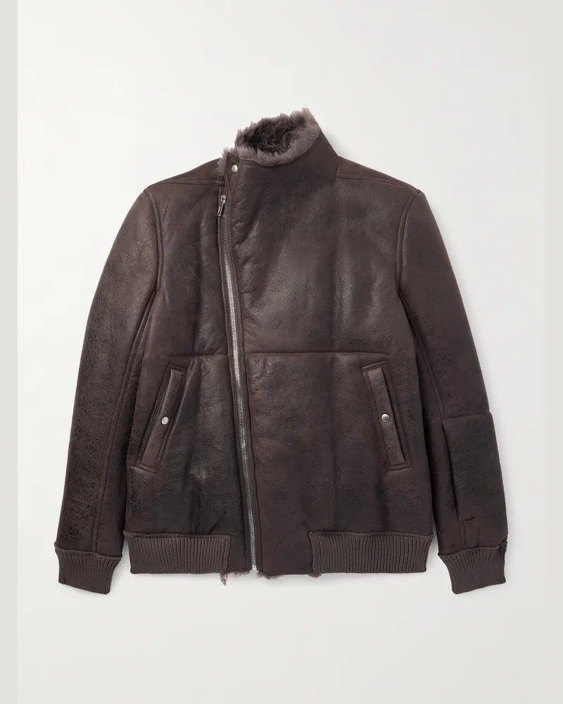 Rick Owens Shearling Jacket Gray
