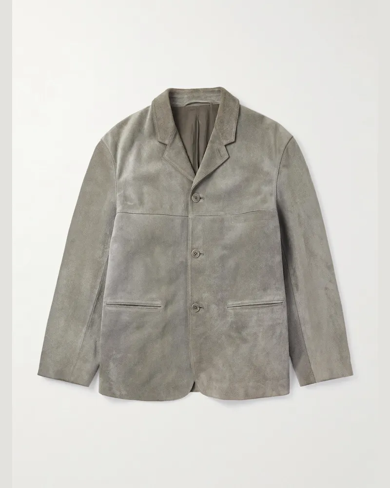 Christophe Lemaire Jacke aus gebürstetem Veloursleder Grau