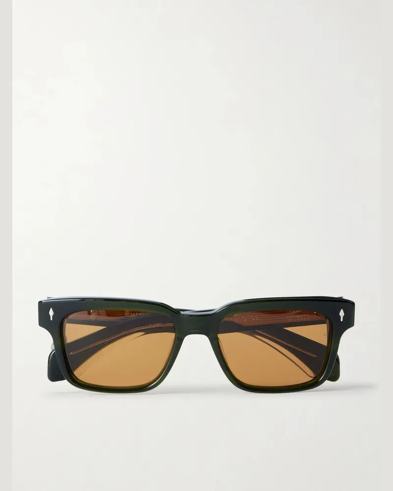 Jacques Marie Mage Molino 55 Rectangular-Frame Acetate Sunglasses Green