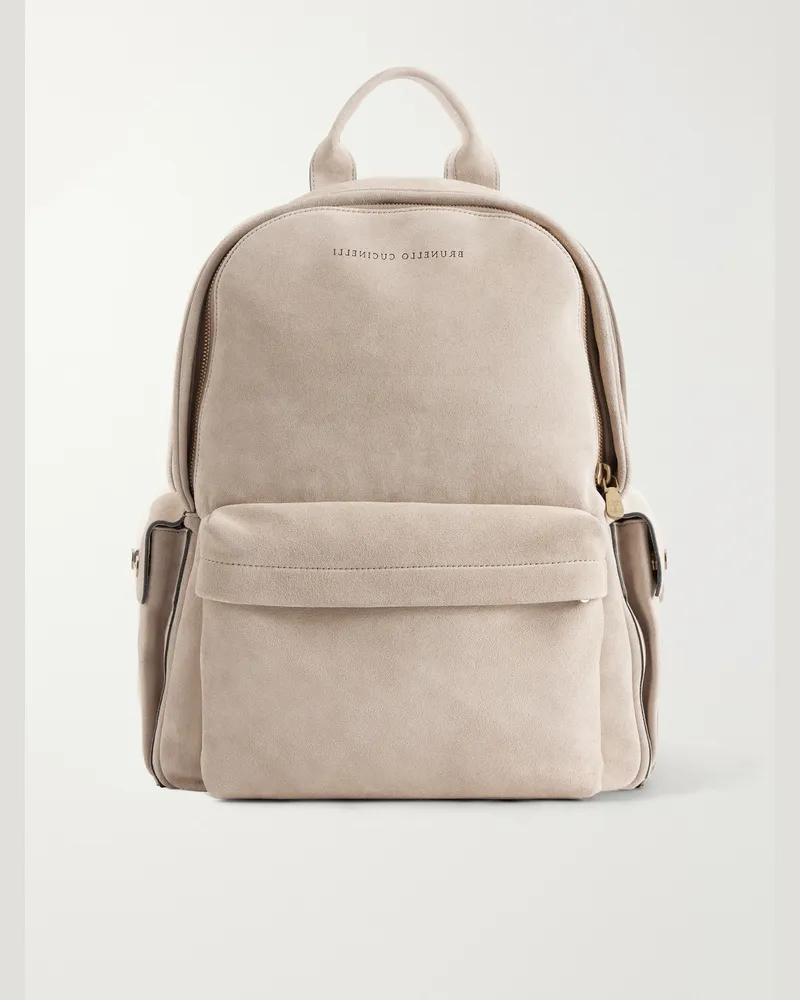 Brunello Cucinelli Suede Backpack Brown