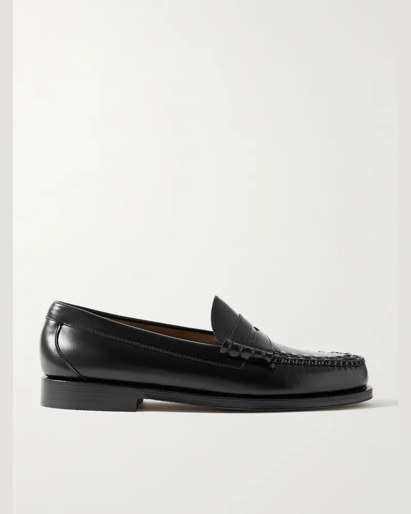 G.H. Bass & Co. Weejuns Heritage Larson Weave Pennyloafers aus glänzendem Leder Schwarz