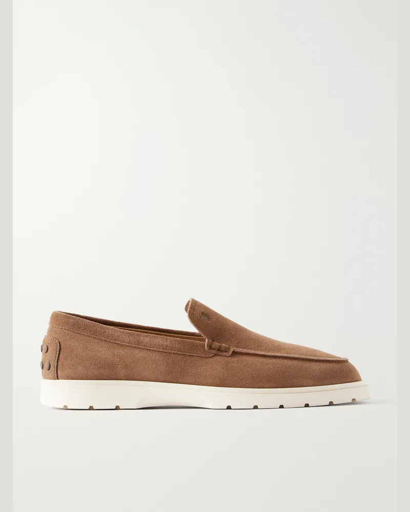 TOD'S Suede Loafers Brown