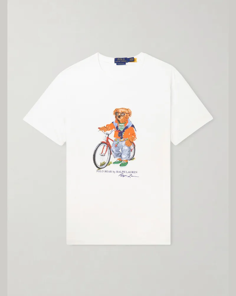 Ralph Lauren Logo-Print Cotton-Jersey T-Shirt White
