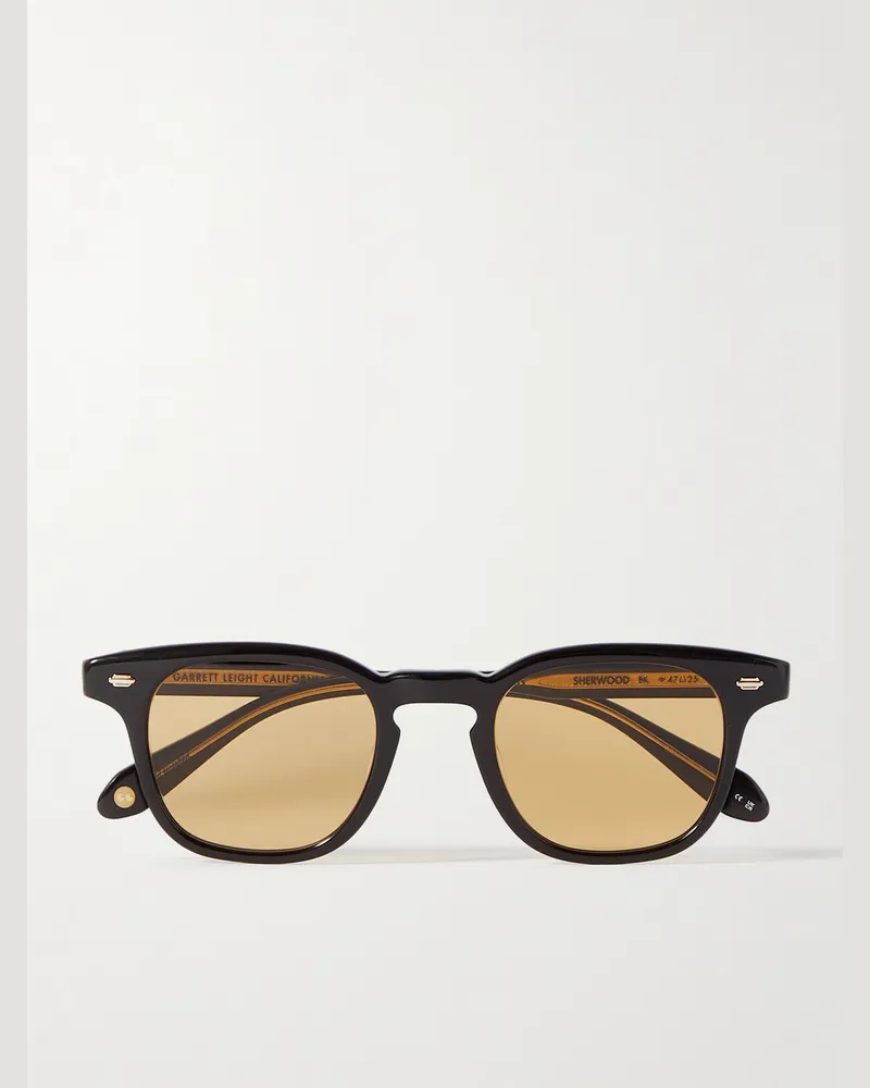 Garrett Leight Sherwood D-Frame Acetate Sunglasses Black