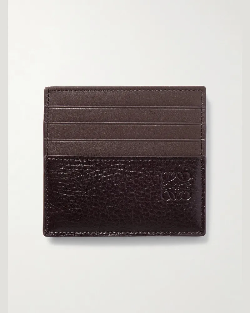 Loewe Kartenetui aus Leder mit Logoprägung Braun