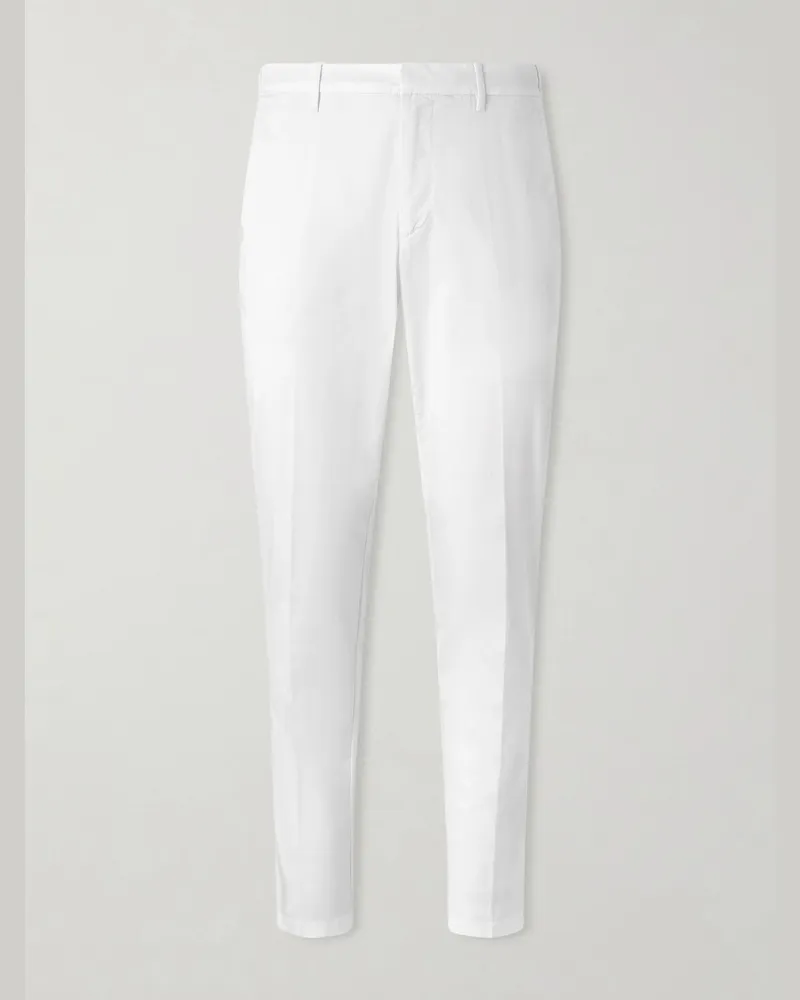 Altea Dumbo schmal zulaufende Hose aus Gabardine aus einer Baumwollmischung Weiß