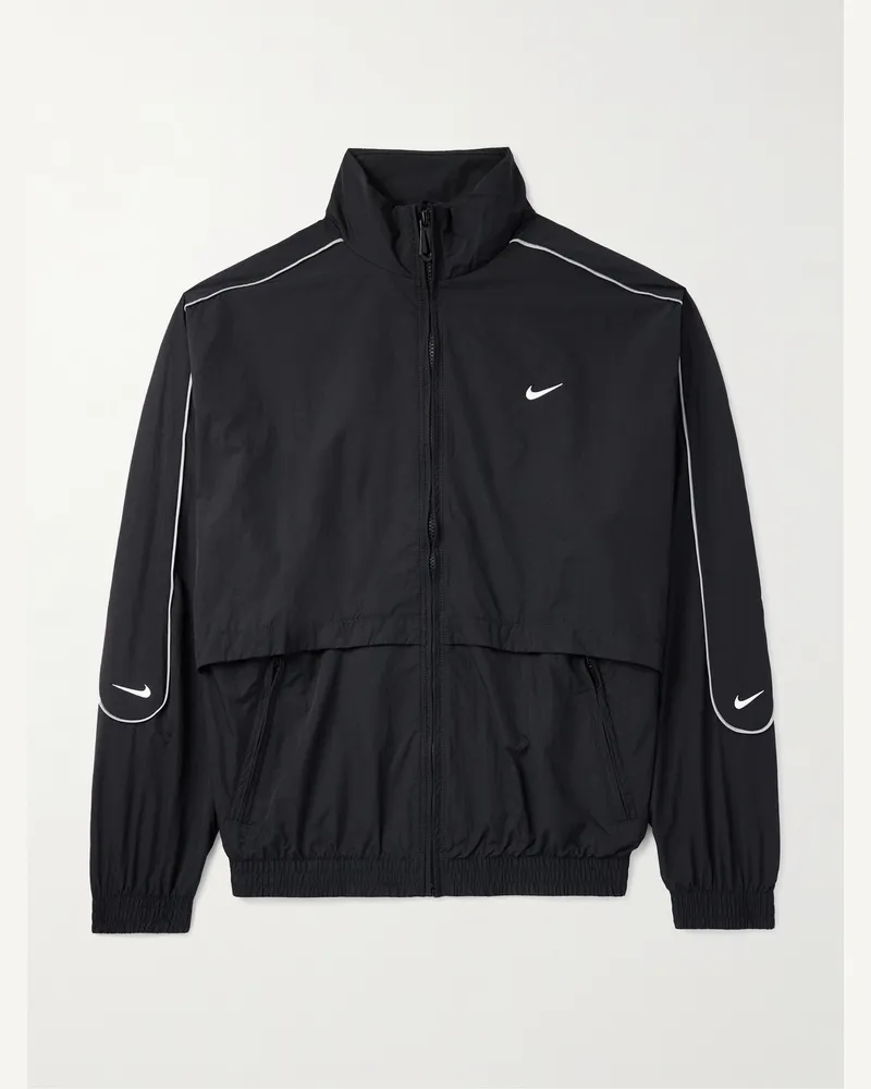 Nike Solo Swoosh Jacke aus Nylon mit Logostickerei Schwarz