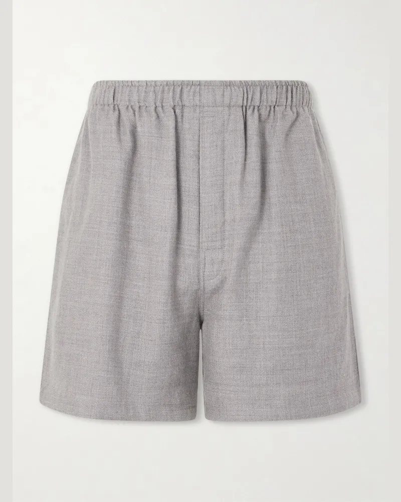 The Elder Statesman Cashmina gerade geschnittene Shorts aus einer Woll-Kaschmirmischung Grau