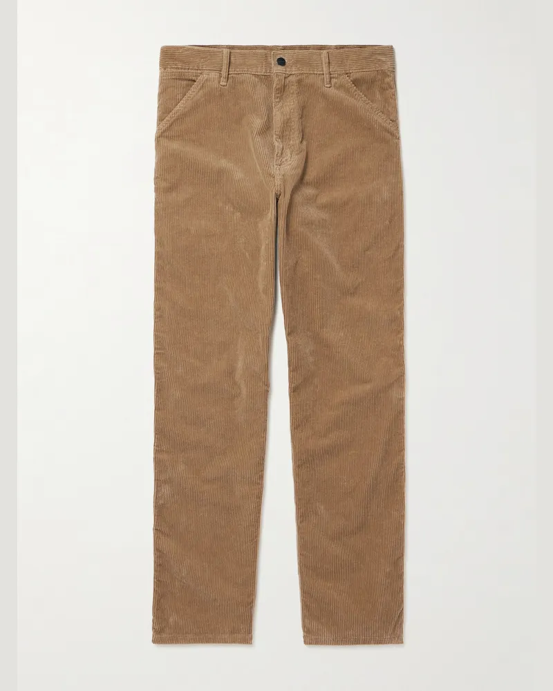 Carhartt WIP Single Knee gerade geschnittene Hose aus Baumwollcord Neutral