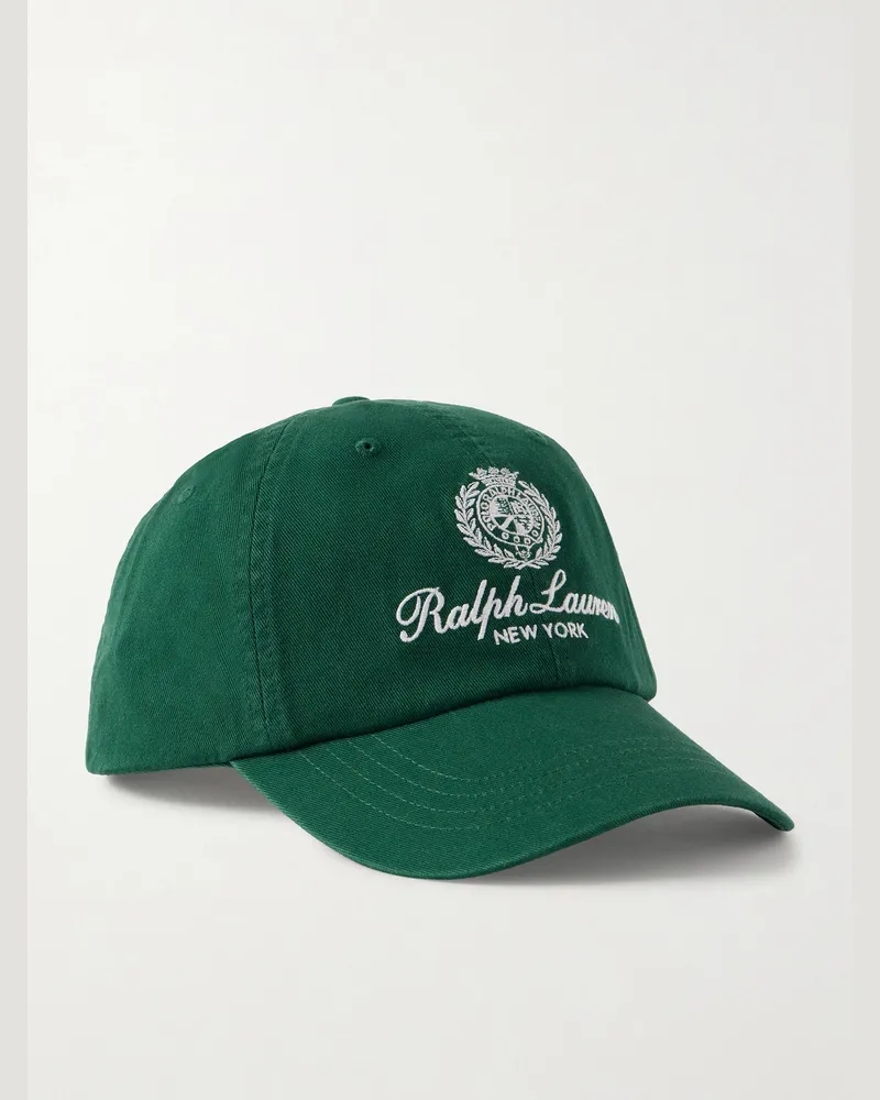 Ralph Lauren Embroidered Cotton-Twill Baseball Cap Green