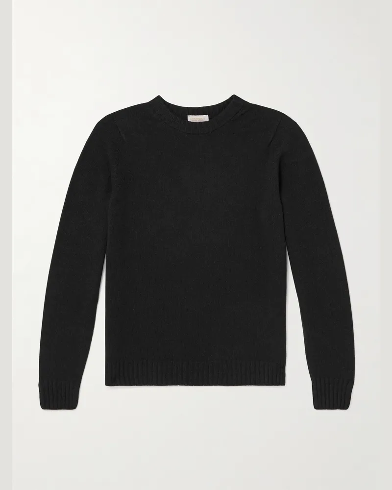 John Smedley Norfolk Pullover aus einer Mischung aus recyceltem Kaschmir und Merinowolle Schwarz