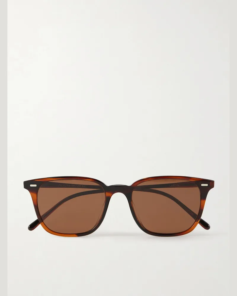 Oliver Peoples Laedin D-Frame Acetate Sunglasses Brown