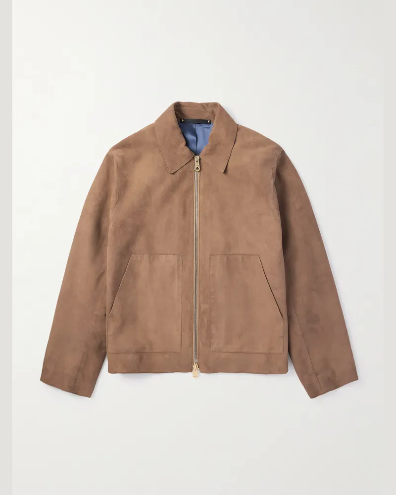 Paul Smith Suede Bomber Jacket Neutrals