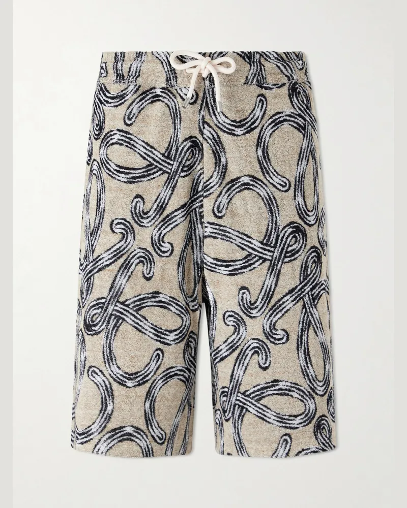 Loewe Paula Ibiza Straight-Leg Printed Cotton-Blend Shorts Neutrals