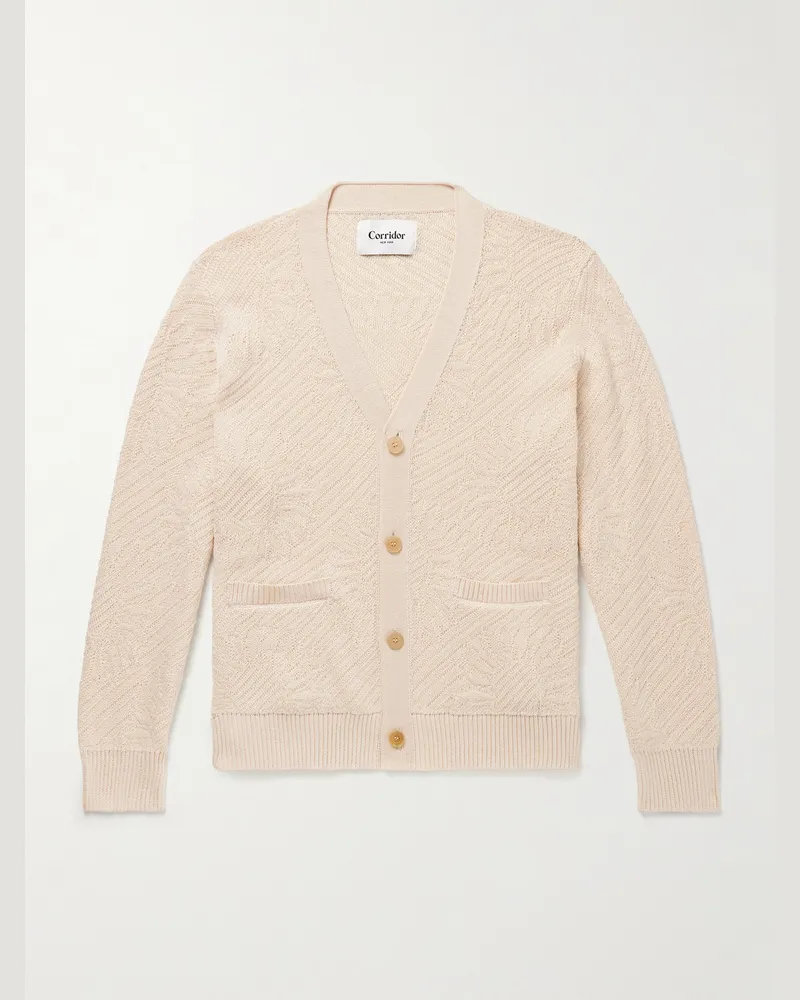 Corridor Sunflower Cardigan aus Jacquard-Strick aus mercerisierter Biobaumwolle Neutral