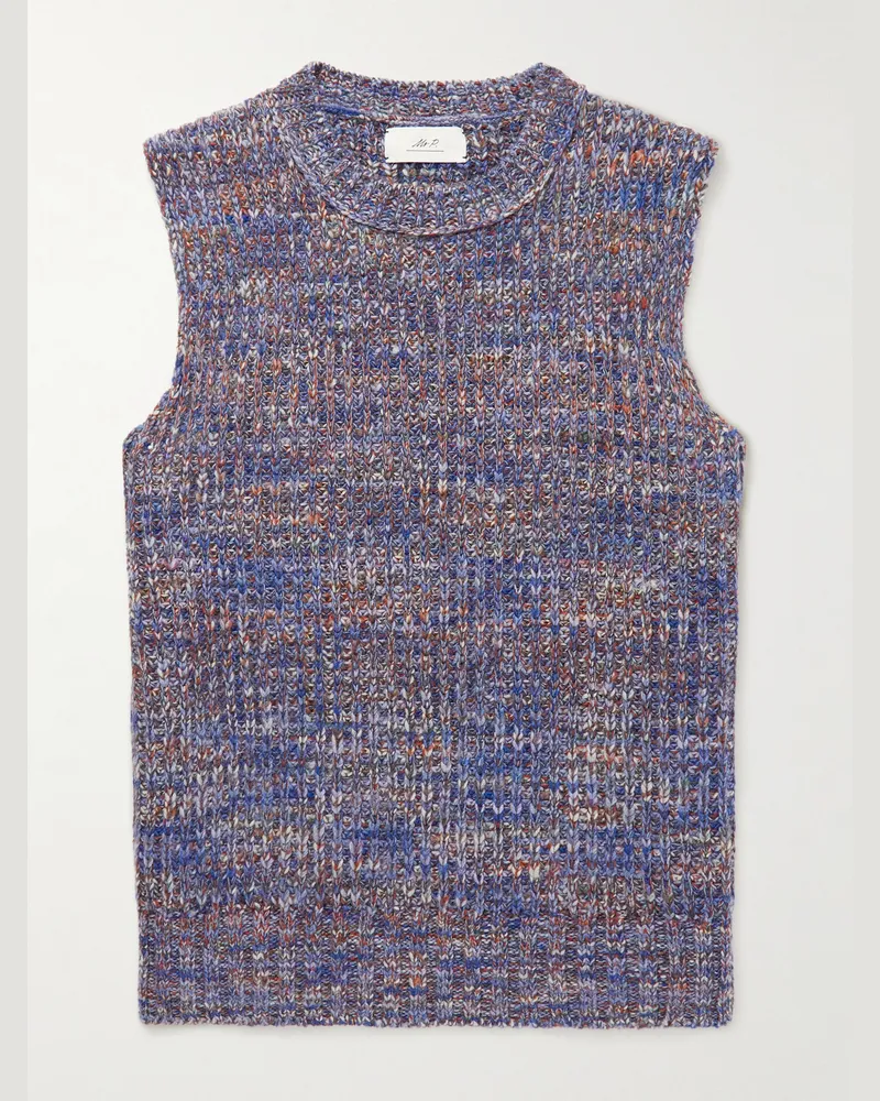 MR P. Ribbed-Knit Sweater Vest Blue