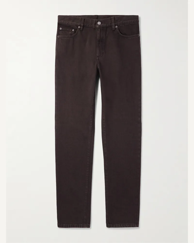 Ermenegildo Zegna City schmal und gerade geschnittene Jeans Braun