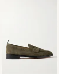 Thom Browne Varsity Pennyloafers aus Veloursleder Grün