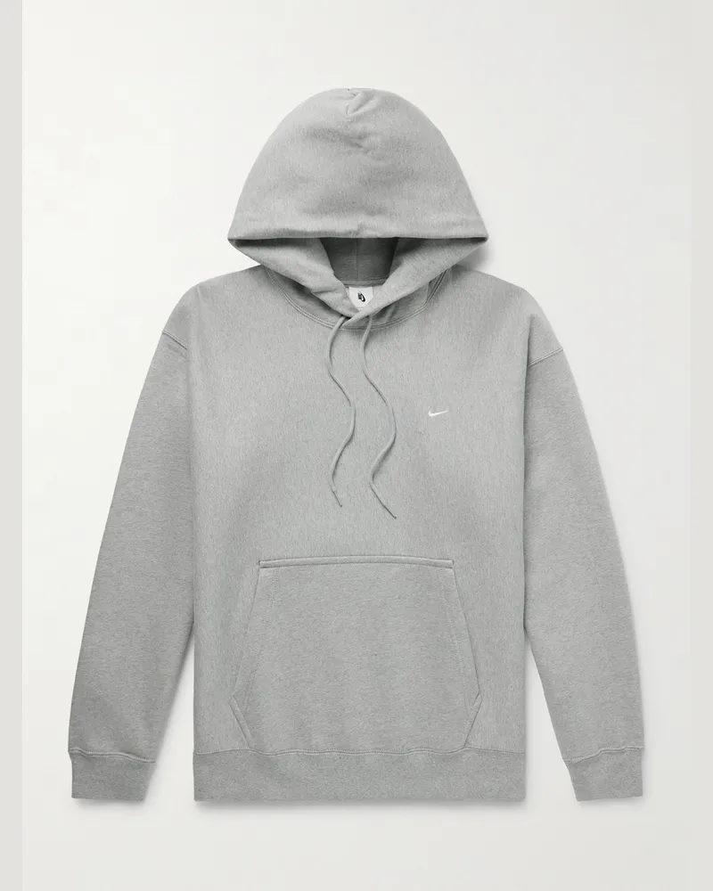Nike Solo Swoosh Hoodie aus Jersey aus einer Baumwollmischung mit Logostickerei Grau