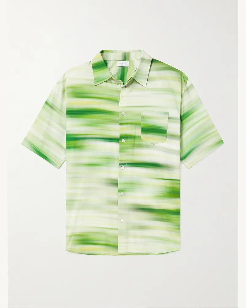 John Elliott + Co Hemd aus Voile aus einer Baumwollmischung mit Print Grün