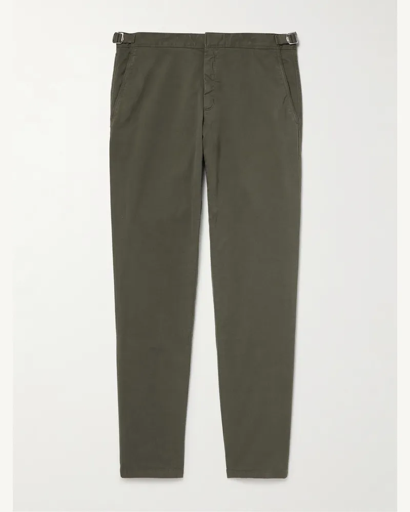 Orlebar Brown Fallon gerade geschnittene Hose aus Twill aus einer Biobaumwollmischung Grün