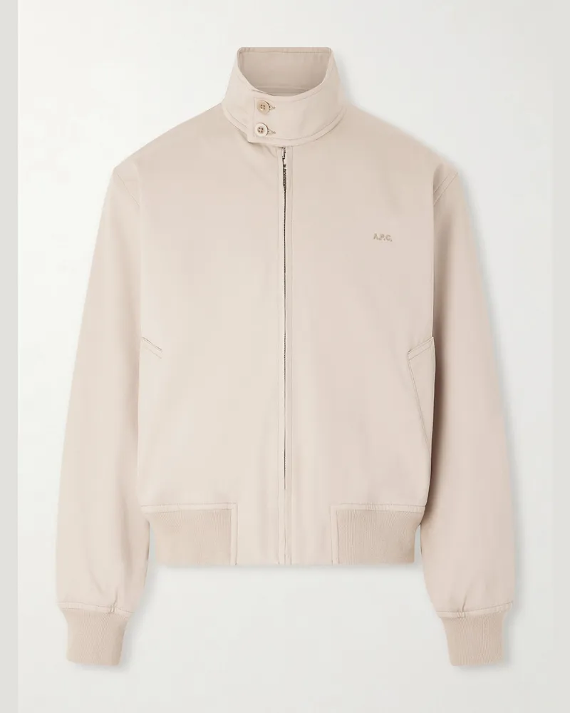 A.P.C. Cotton Twill Blouson Jacket Neutrals