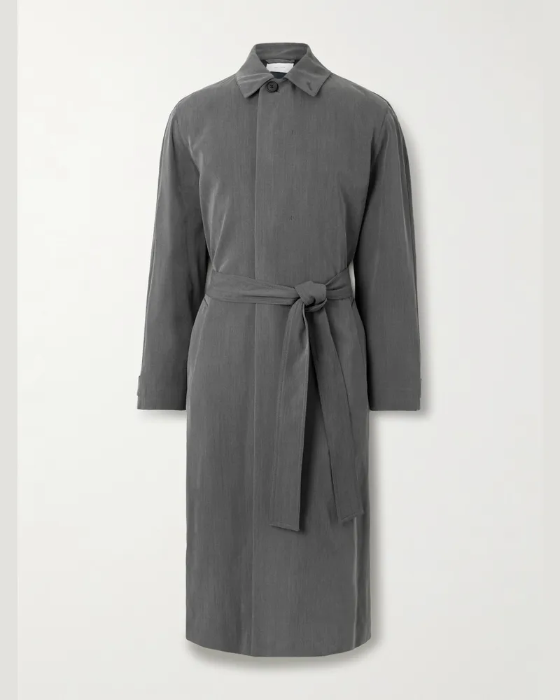 The Row Tarian Trenchcoat aus einer Seiden-Schurwollmischung Grau