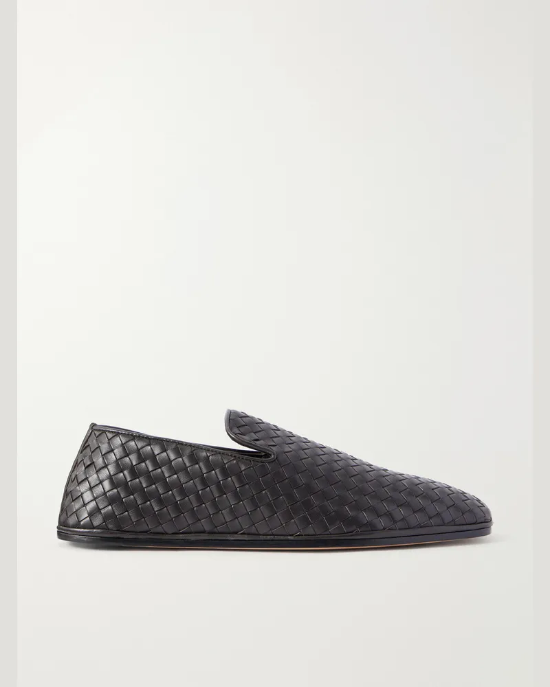 Bottega Veneta Palazzo Intrecciato Leather Loafers Brown