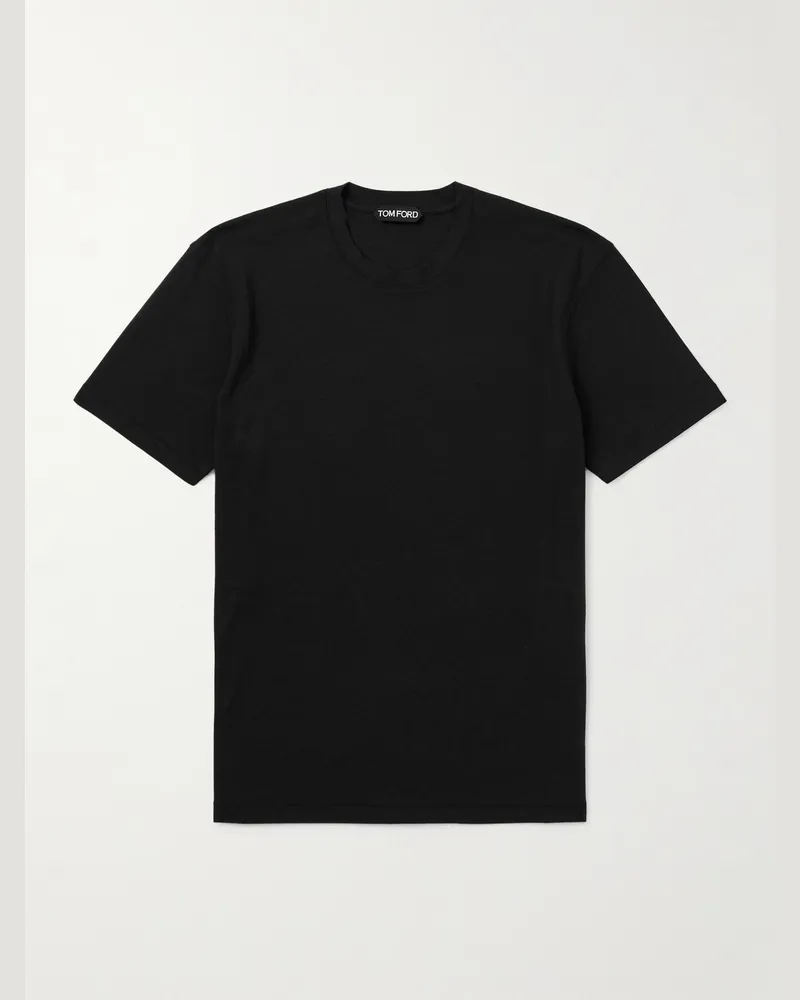 Tom Ford T-Shirt aus Jersey aus einer Lyocell-Baumwollmischung Schwarz
