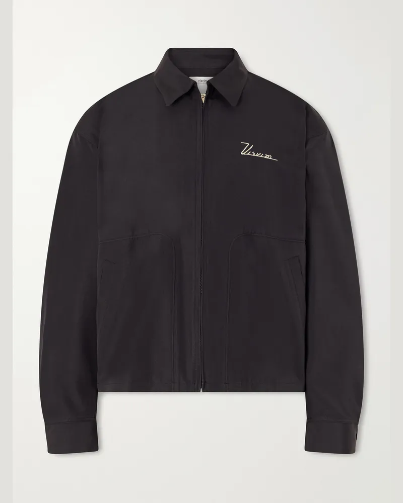 Visvim Somer Swing Printed Silk and Wool-Blend Jacket Black