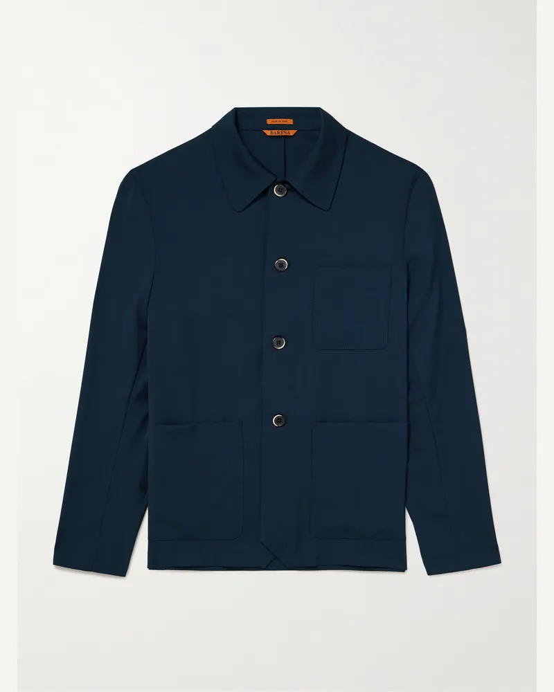 BARENA Visal Hemdjacke aus Wolle Blau