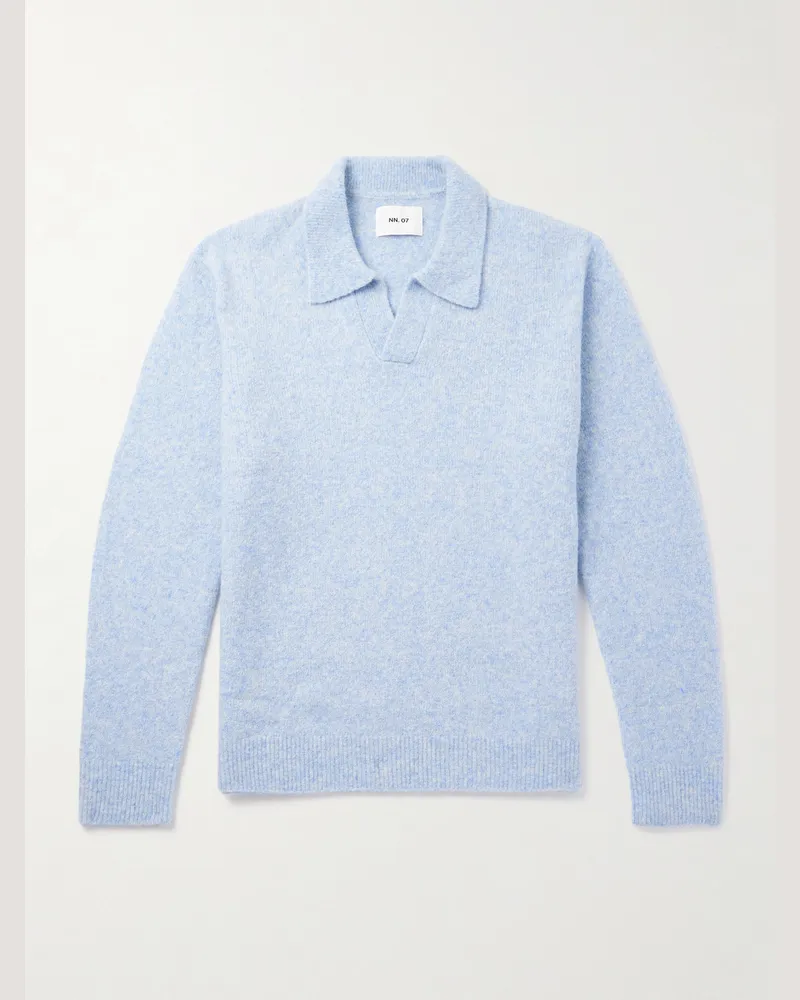 NN 07 Hope 6683 Pullover aus einer Wollmischung mit Polokragen Blau