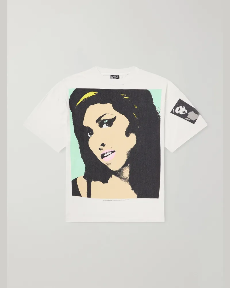 SAINT MXXXXXX Amy Printed Cotton-Jersey T-Shirt White