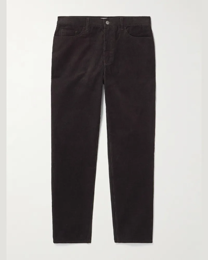 MR P. Samuel Straight-Leg Cotton-Corduroy Trousers Brown