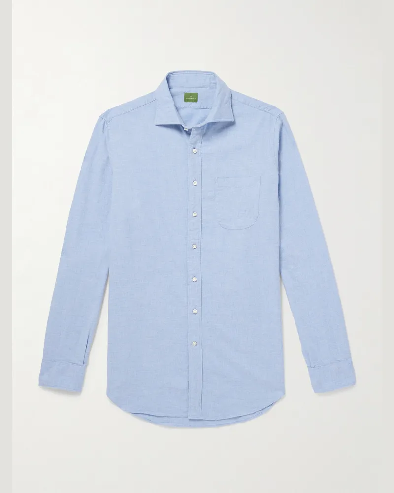 Sid Mashburn Hemd aus Baumwollflanell Blau