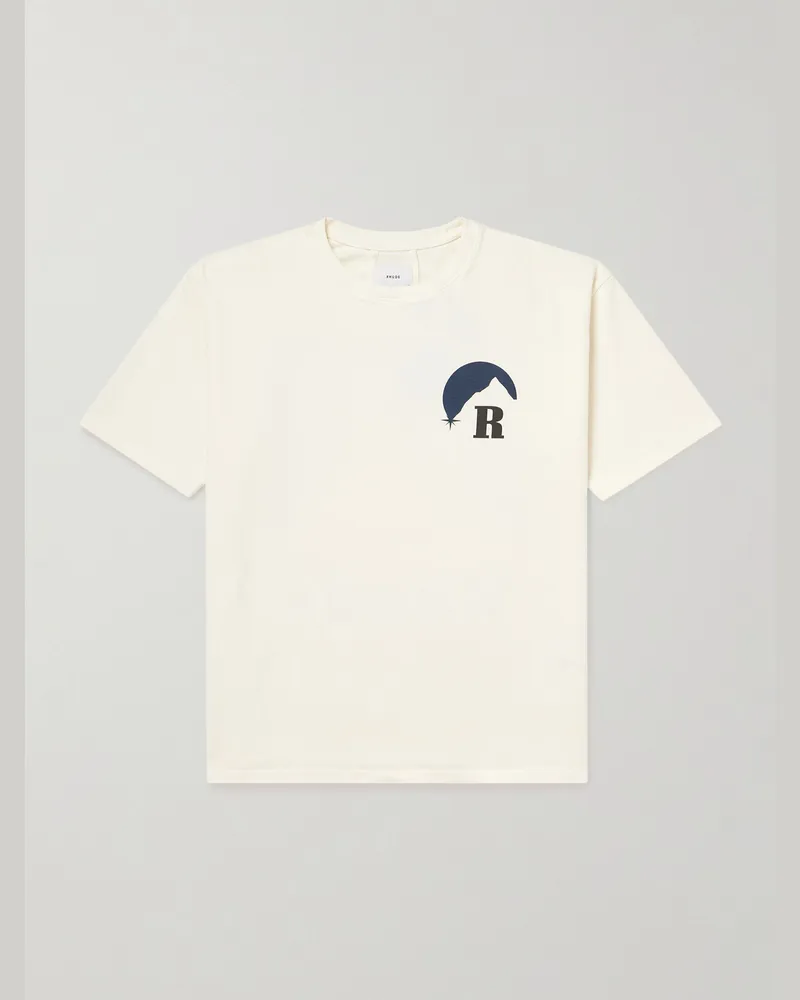 RHUDE Moonlight T-Shirt aus Baumwoll-Jersey mit Logoprint Weiß