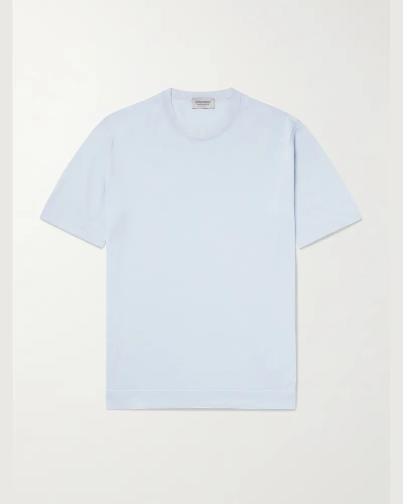 John Smedley Lorca Slim-Fit Sea Island Cotton T-Shirt Blue