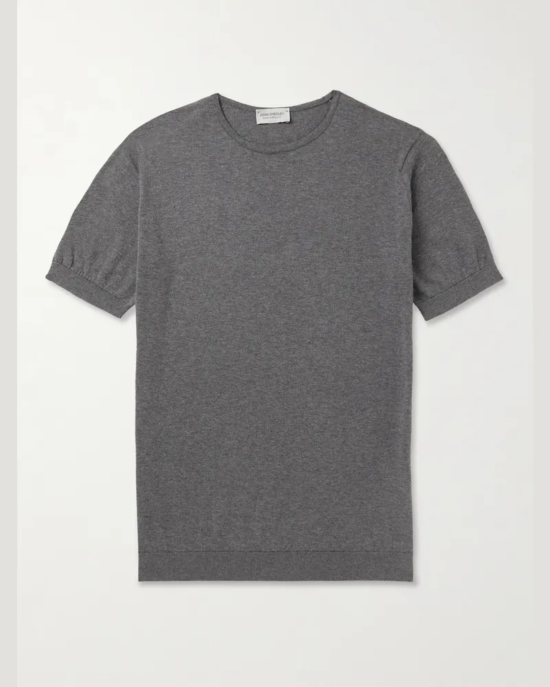 John Smedley Belden schmal geschnittenes T-Shirt aus Strick aus Sea-Island-Baumwolle Grau