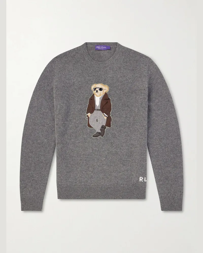 Ralph Lauren Polo Bear Pullover aus Kaschmir Grau