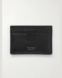 Tom Ford Kartenetui aus vollnarbigem Leder Schwarz