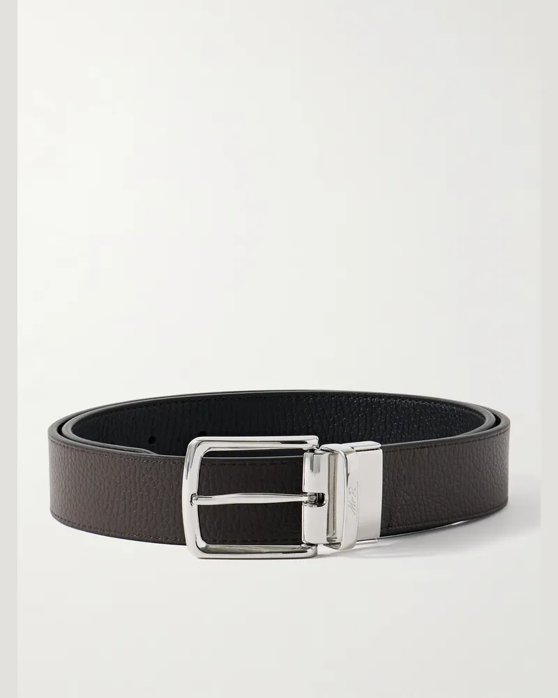 MR P. 3cm Reversible Full-Grain Leather Belt Brown