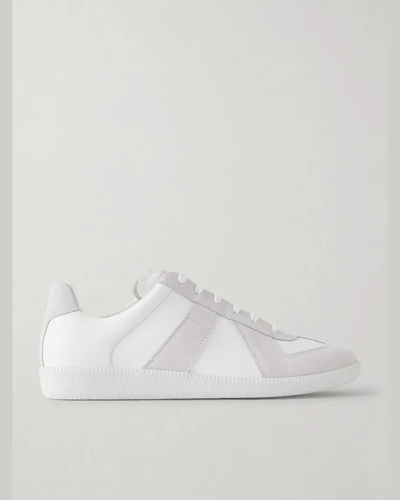 Maison Margiela Replica Leather and Suede Sneakers Neutrals