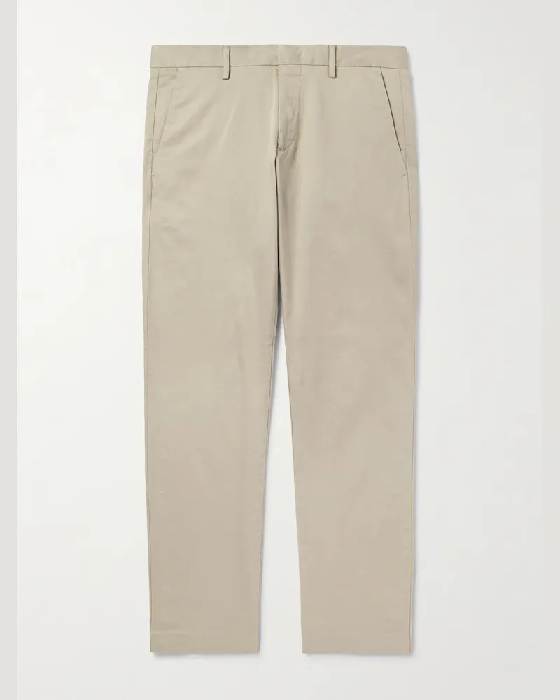 NN 07 Theo 1420 Tapered Organic Cotton-Blend Twill Chinos Neutrals