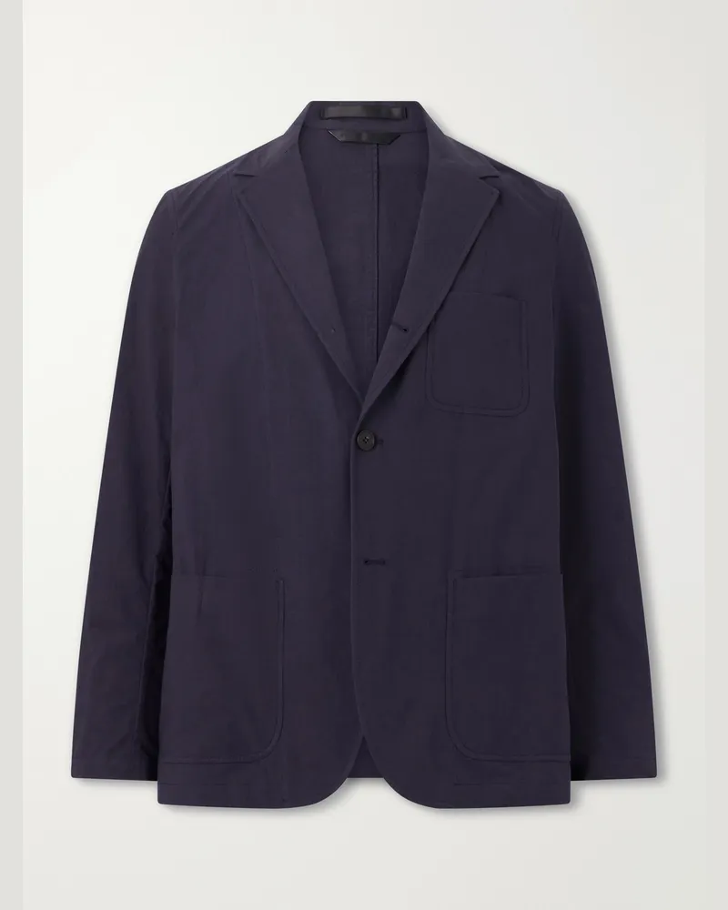Sunspel Cotton-Poplin Suit Jacket Blue