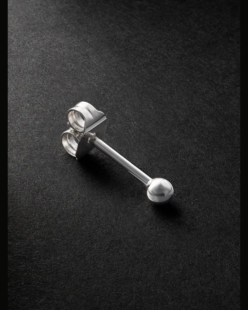 Maria Tash Ball Stud einzelner Ohrstecker aus 14 Karat Weißgold, 2,5 mm Silber