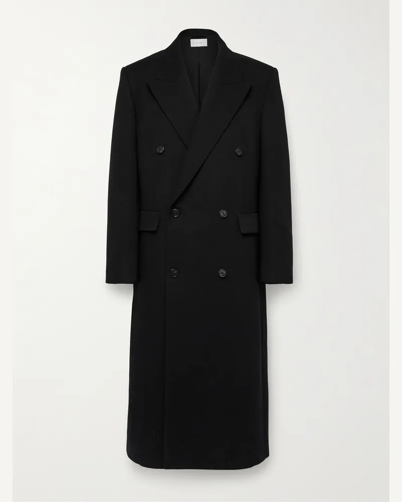 The Row Velasco doppelreihiger Mantel aus Twill Schwarz