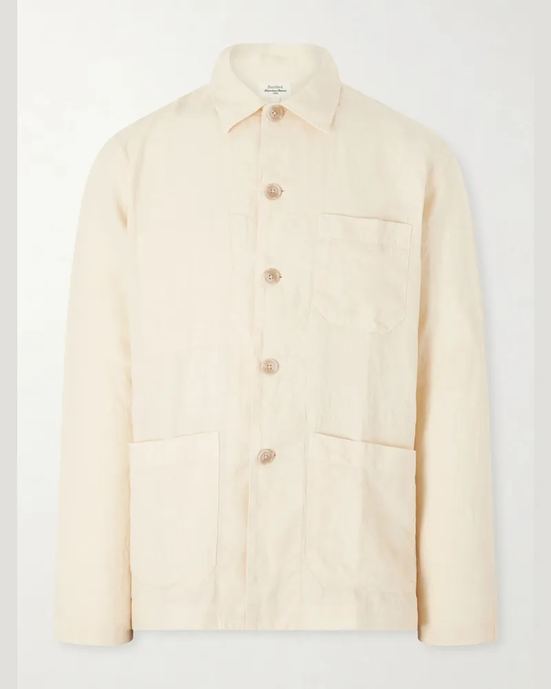 Hartford Perry Linen and Cotton-Blend Woven Jacket Yellow