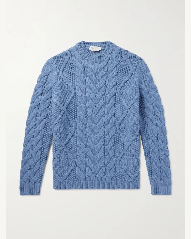 Gabriela Hearst Pullover aus Kaschmir in Zopfstrick Blau